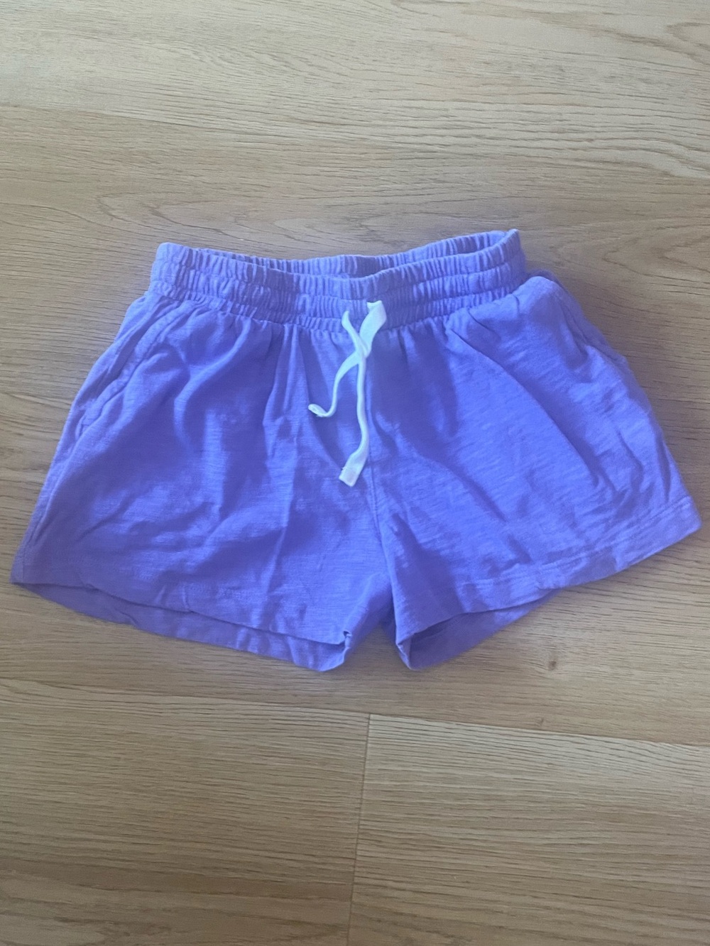 Primary Lavender Kids Drawstring Cotton Park Shorts